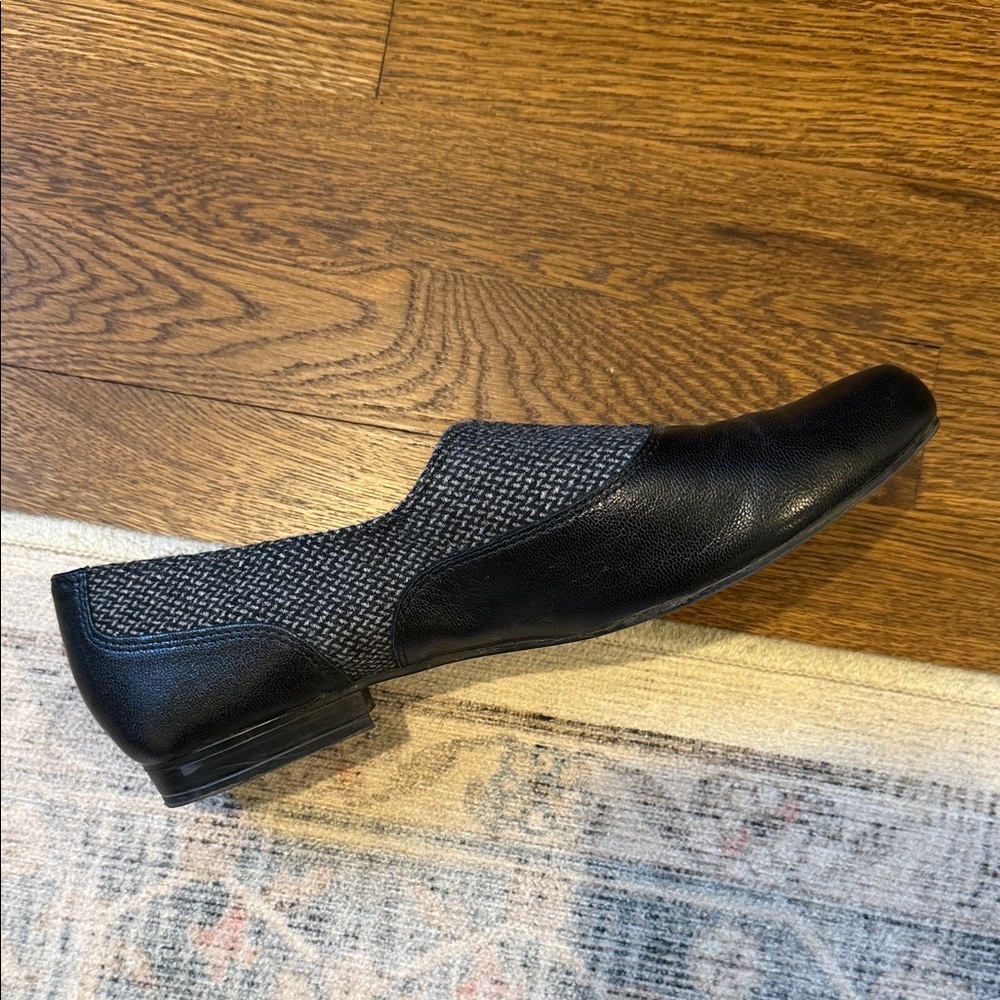 Naturalizer Black Slip-On Loafers with Textured Panels